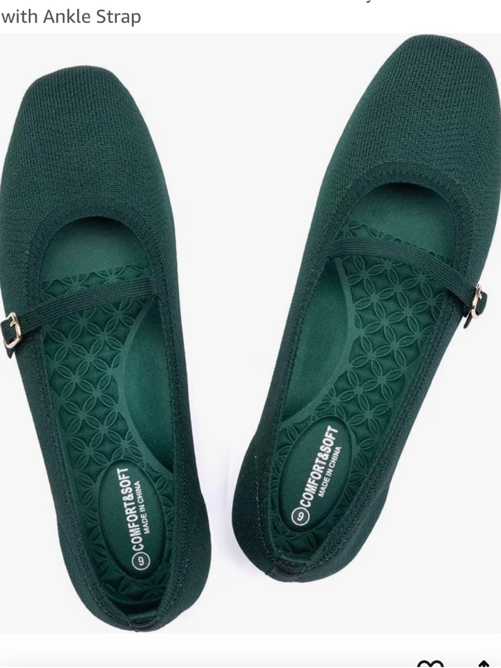 Womens Mary Jane Flats in Emerald Green